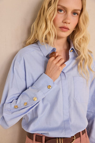 Picture of MACIE LONG-SLEEVE COTTON BLOUSE